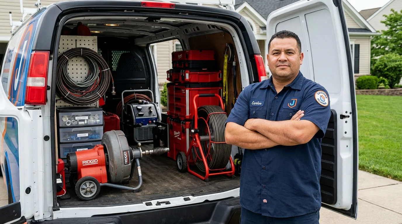Professional drain cleaning equipment and Johns Plumbing LLC plumber in Branson