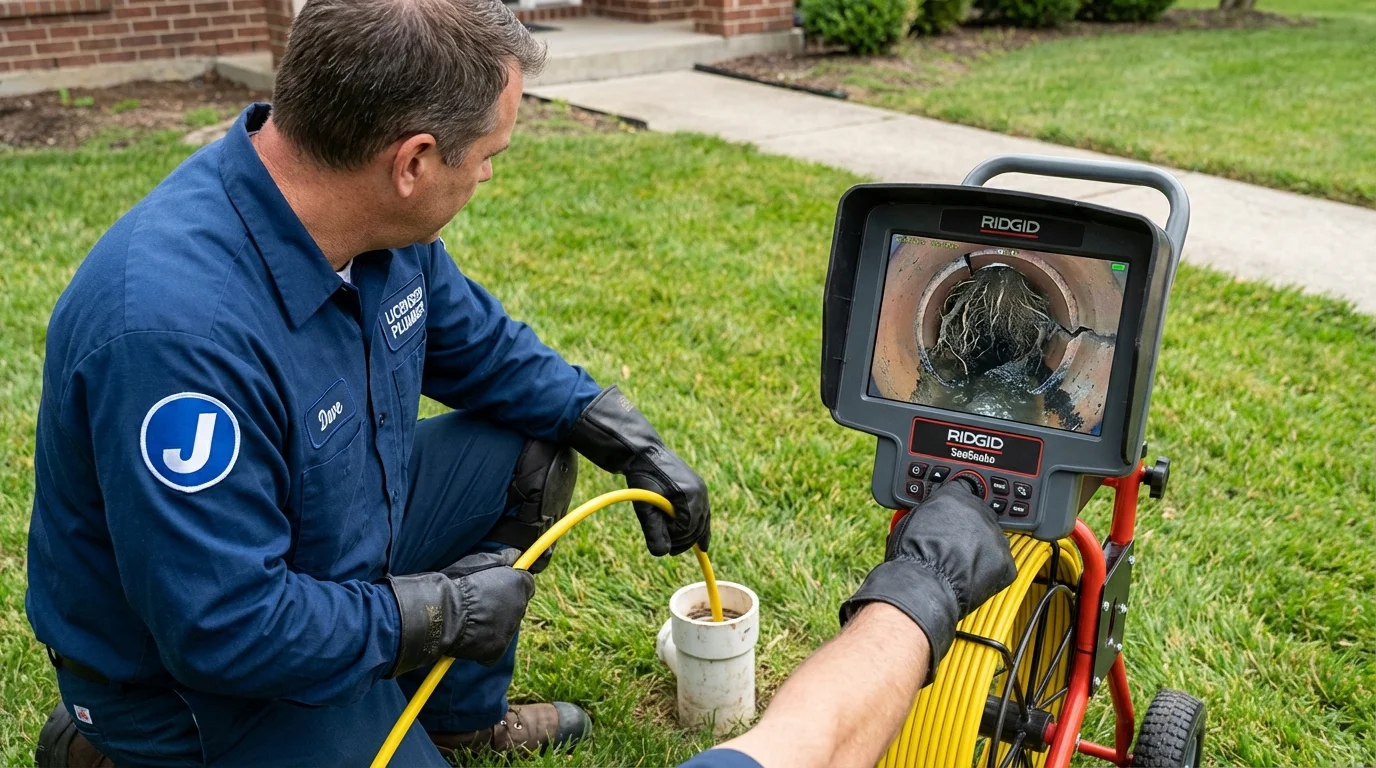 Sewer camera inspection being performed by Johns Plumbing LLC in Branson